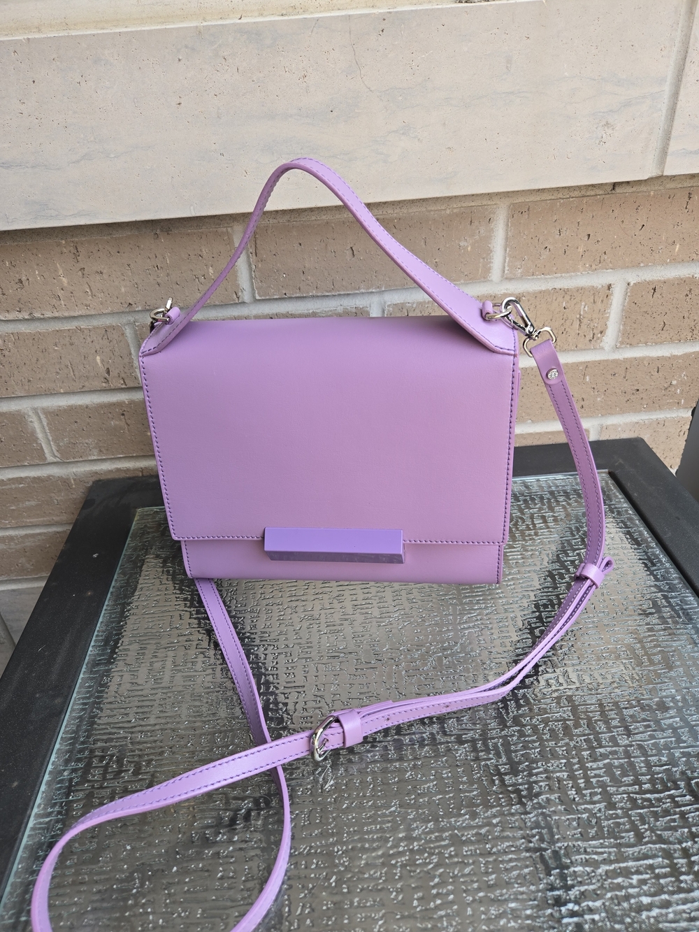 Gianni Chiarini Lavander Leather Crossbody Made In Italy Bag 7×8,5 inch